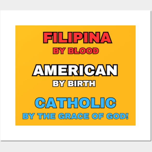 Filipina American Catholic (American-Born) Wall Art by Desert Owl Designs